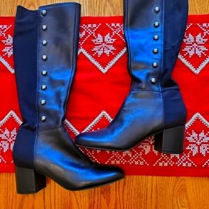 Isaac Mizrahi Leather Studded Tall Bbots 8.5M